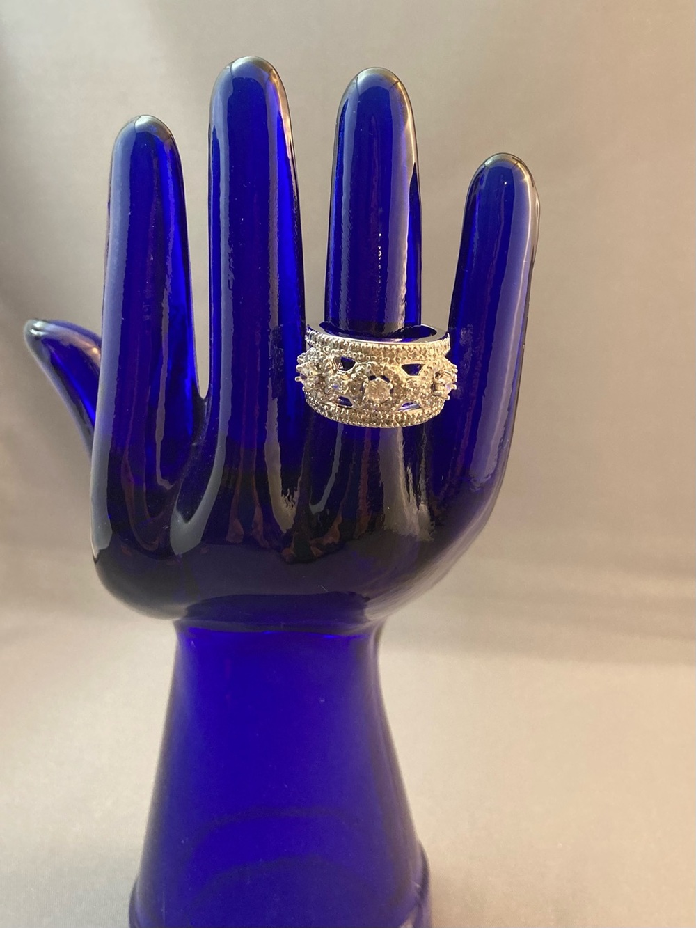 Large Statement CZ in Silver ring 8 1/2